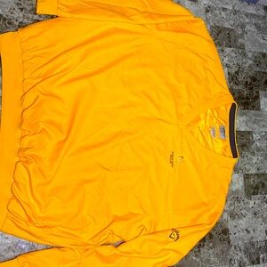 Callaway Golf Jacket A Yellow Goldish Color The Material Is Brush Microfiber.